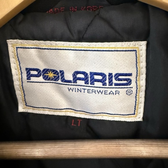 Vintage Polaris Winterwear Leather Bomber Jacket Size LT Racing Snowmobile Black - Picture 5 of 12